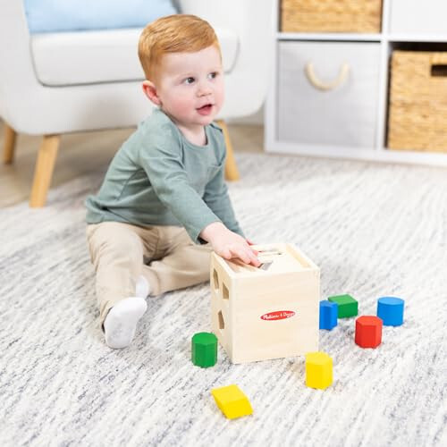 Melissa & Doug Şekil Sıralama Küpü - Klasik Ahşap Oyuncak 12 Şekil - 6