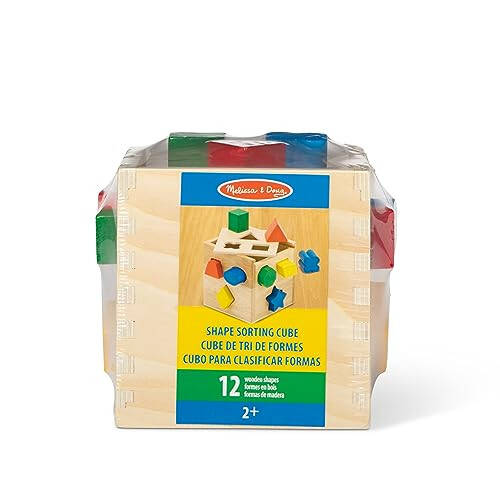 Melissa & Doug Shape Sorting Cube - Classic Wooden Toy With 12 Shapes - 42