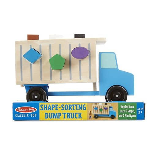 Melissa & Doug Shape-Sorting Wooden Dump Truck Toy With 9 Colorful Shapes and 2 Play Figures Wooden Vehicle Toys, Shape Sorter Toys For Toddlers Ages 2+ - 33