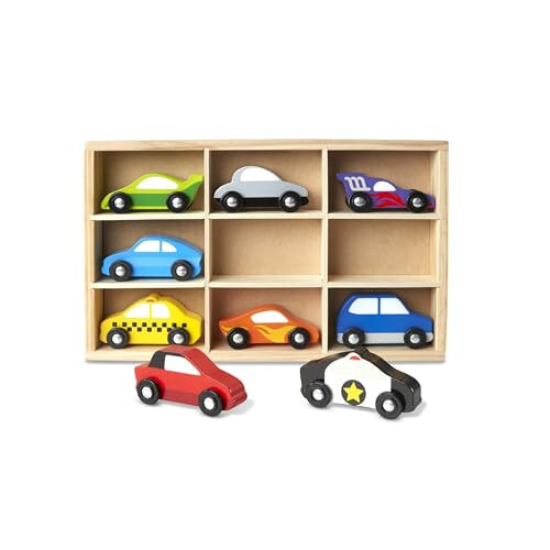 Melissa & Doug Wooden Cars Vehicle Set in Wooden Tray - Toys For Toddlers And Kids Ages 3+ - 31