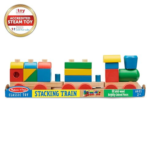 Melissa & Doug Yığılabilir Tren - Klasik Ahşap Oyuncak (18 parçalı) - Tren Seti, Ahşap Sıralama & Yığma Oyuncaklar 2 Yaş ve Üzeri Çocuklar İçin, Çok Renkli - 15