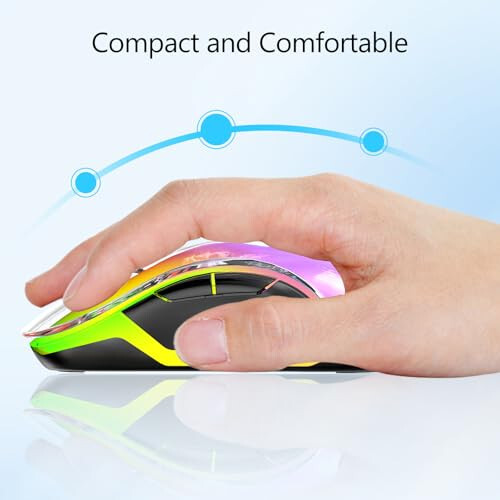 Memzuoix 2.4G LED Wireless Mouse, Rechargeable Ergonomic Mouse with Detachable Cover, 1200 DPI Portable Optical Computer Mouse with USB Receiver for Laptop, PC, Desktop and MacBook, 5 Buttons - 2