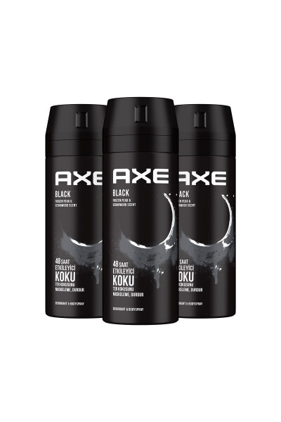 Men Deodorant & Bodyspray Black 48 Hours Impressive Scent Body Spray 150 ml X3 Pack - 10