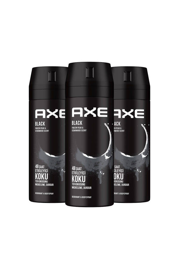 Men Deodorant & Bodyspray Black 48 Hours Impressive Scent Body Spray 150 ml X3 Pack - 2