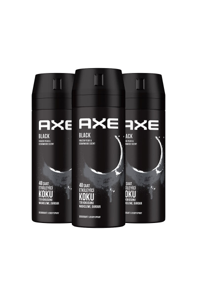 Men Deodorant & Bodyspray Black 48 Hours Impressive Scent Body Spray 150 ml X3 Pack - 18