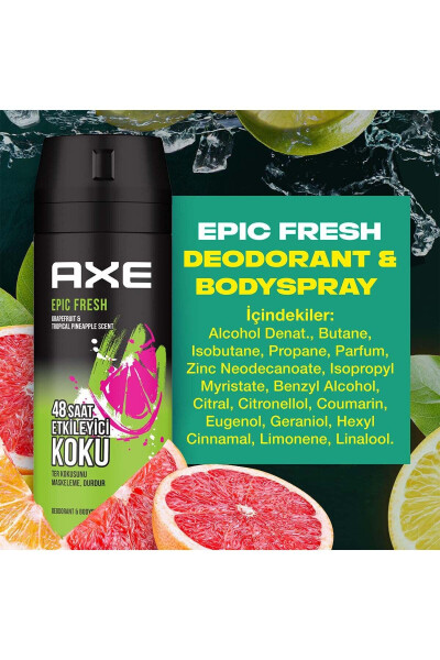 Men Deodorant & Bodyspray Epic Fresh 48 Hours Impressive Scent 150 ml X3 - 16