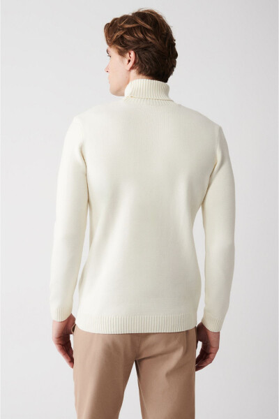 Men Ecru Knit Sweater - 5