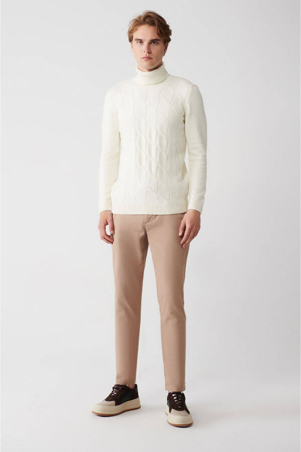 Men Ecru Knit Sweater - 6