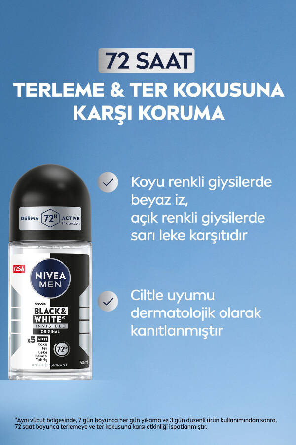 Men Erkaklar uchun roll-on dezodorant Deep Beat 50ml va Mini Roll-on Black&white Original 25ml - 2