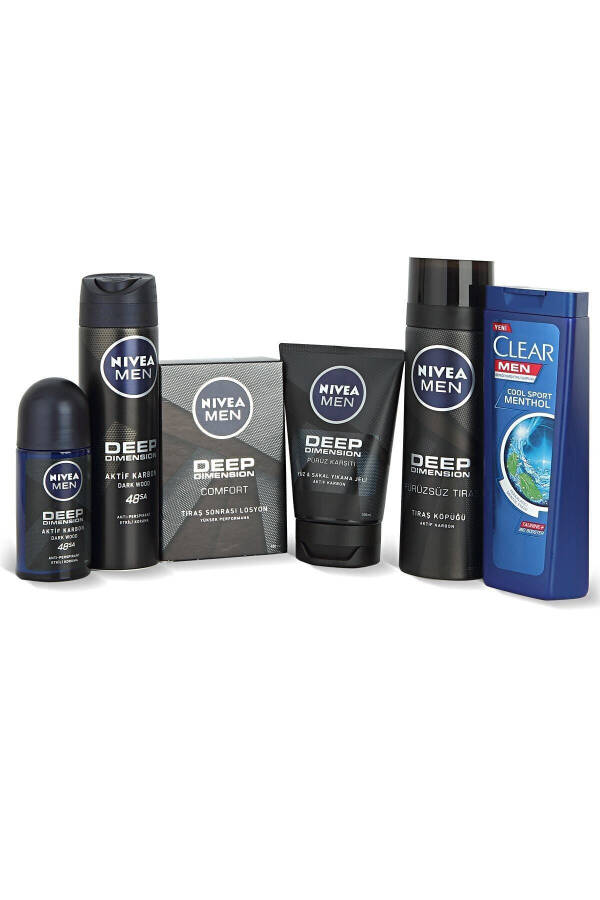 Men Erkaklar uchun Teriga G'amxo'rlik To'plami + Clear Men Mentol Shampo 180 ml - 1