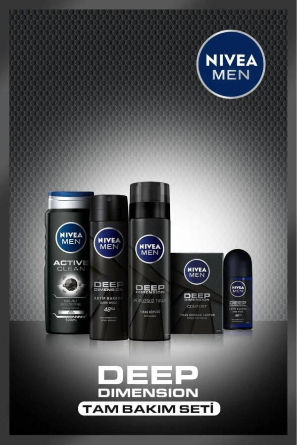 MEN Erkek Çeyiz Seti, Duş Jeli 500ml, Sprey Deodorant 150ml, Tıraş Köpüğü 200ml, Losyon 100ml, Roll-on - 12