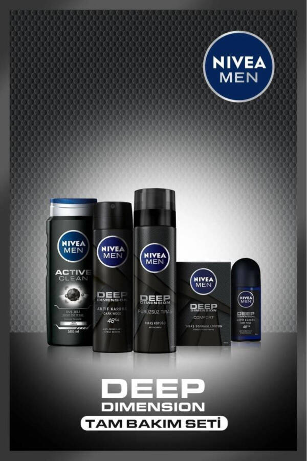 MEN Erkek Çeyiz Seti, Duş Jeli 500ml, Sprey Deodorant 150ml, Tıraş Köpüğü 200ml, Losyon 100ml, Roll-on - 16