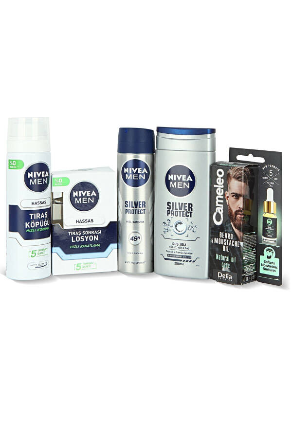 Men Erkek Silver Protect Cilt Bakım Seti + Cameleo Sakal & Bıyık Serumu 10 ml - 1