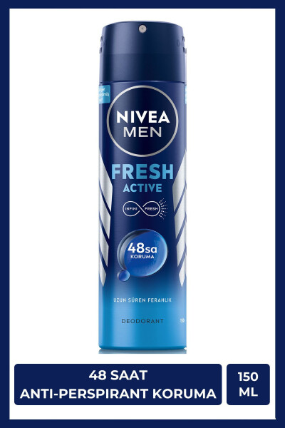 MEN Erkek Sprey Deodorant Fresh Active 150ml, Mini Roll-on Fresh Active 25ml, 48 Saat Ter Koruması - 4