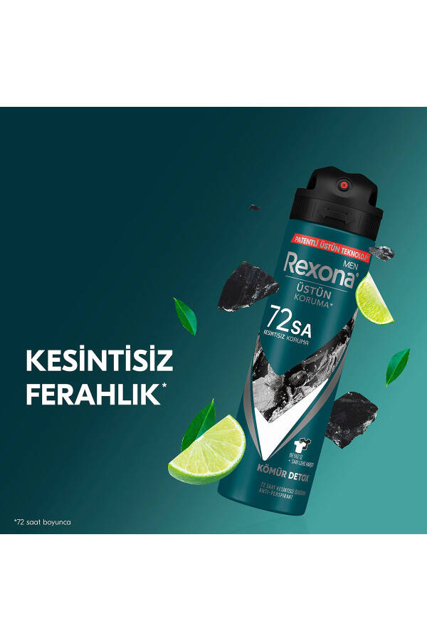 Men Erkek Sprey Deodorant Kömür Detox 72 Saat Kesintisiz Üstün Koruma 150 ml X3 - 13