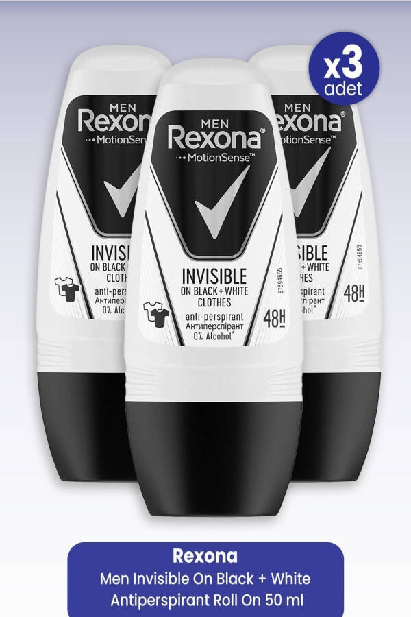 Men Invisible On Black + White Terlemeye Karşı Roll-On Deodorant 50 Ml x 3 Adet - 1