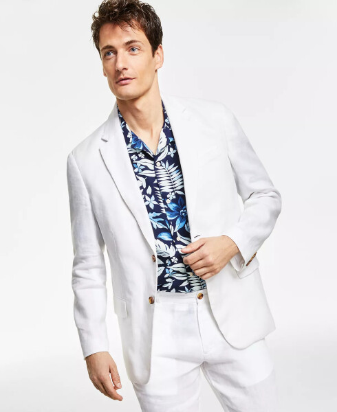 Men's 100% Linen Blazer, Created for Modazone White Pure - 1