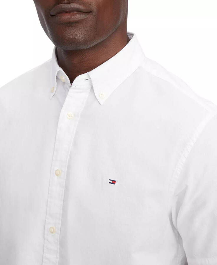 Men's 1985 Regular-Fit TH Flex Stretch Button-Down Oxford Shirt White - 7