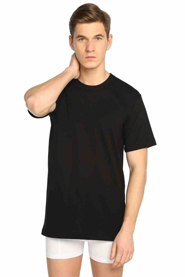 Men's 2-Pack Black Cotton Crew Neck Sleeveless Undershirt - 1