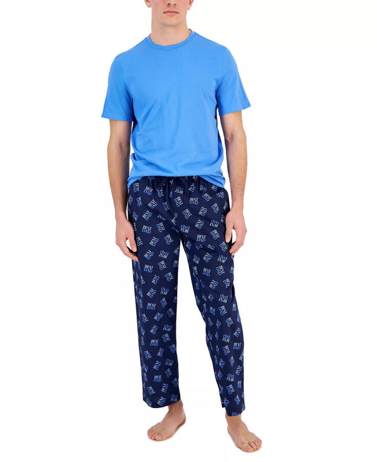 Men's 2-Pc. Solid T-Shirt & Best Dad Printed Pajama Pants Set, Created for Macy's Fday Set - 1