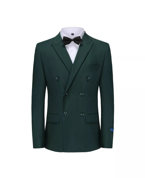 Men's 2-Piece Slim Fit Double Breasted Suit Hunter green - 1