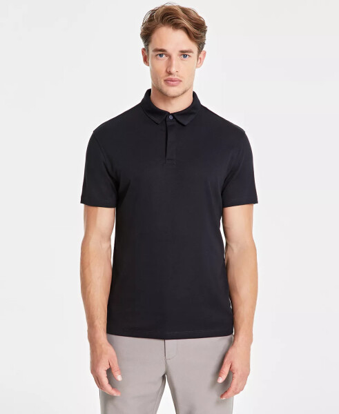 Men's AlfaTech Stretch Solid Polo Shirt, Created for Modazone Deep Black - 1