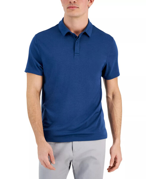 Men's AlfaTech Stretch Solid Polo Shirt, Created for Modazone Navy Steel - 1