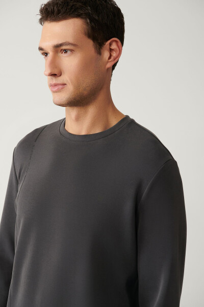 Men's Anthracite Bike Neck Sweatshirt - 2