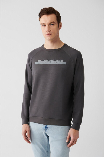 Men's Anthracite Crew Neck Sweatshirt - 6