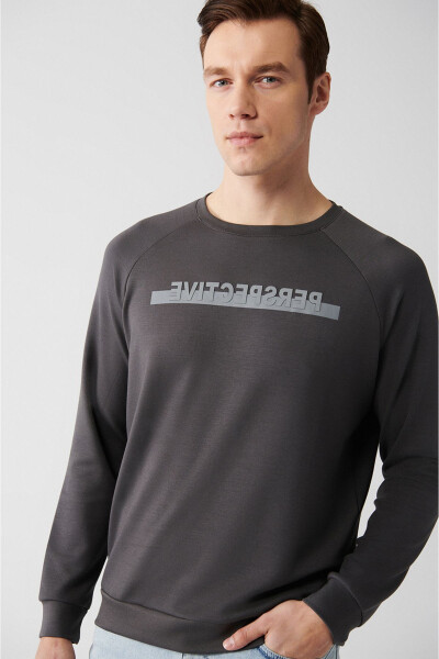 Men's Anthracite Crew Neck Sweatshirt - 8