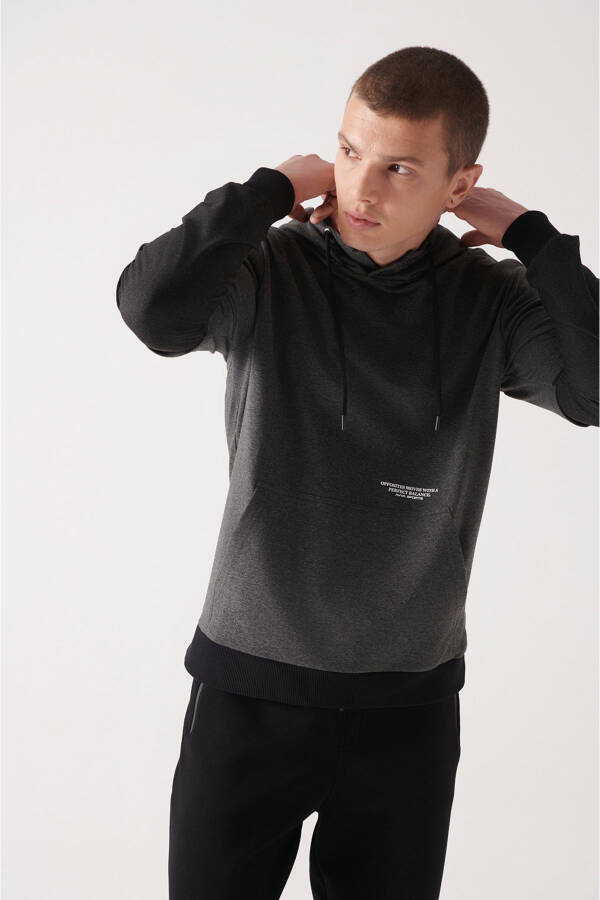 Men's Anthracite Hooded Fleece Sweatshirt - 3