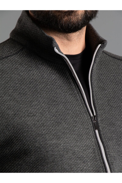 Men's Anthracite Knitted Cardigan - 2