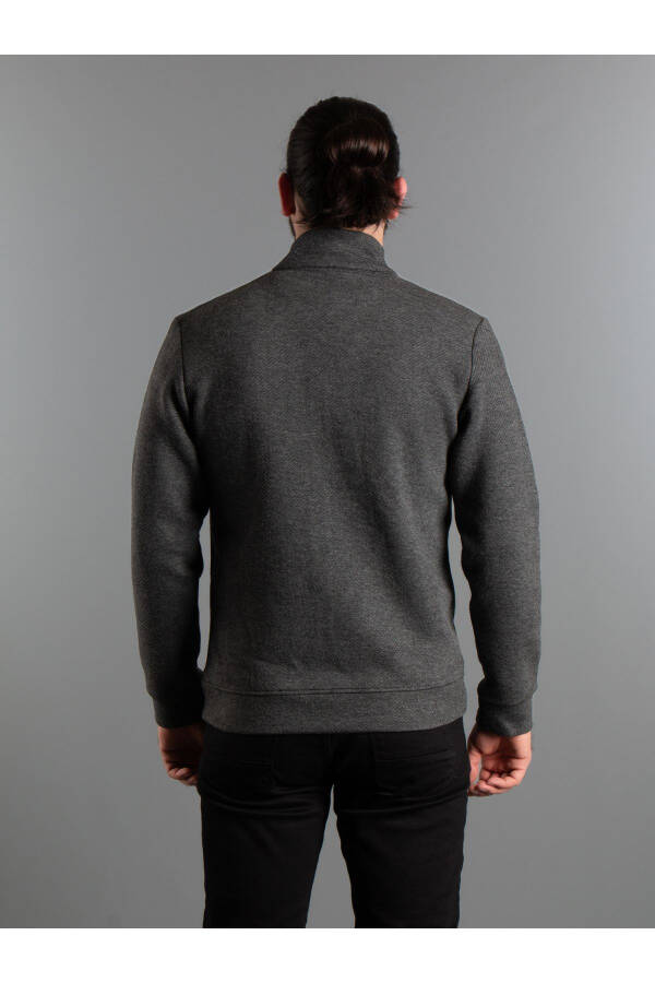 Men's Anthracite Knitted Cardigan - 6