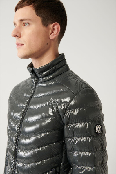 Men's Anthracite Puffer Jacket - 3