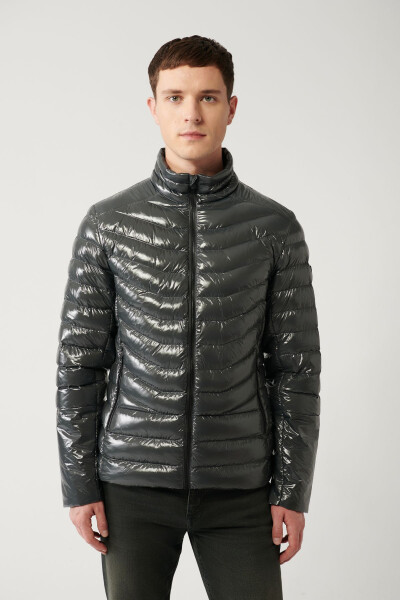 Men's Anthracite Puffer Jacket - 4