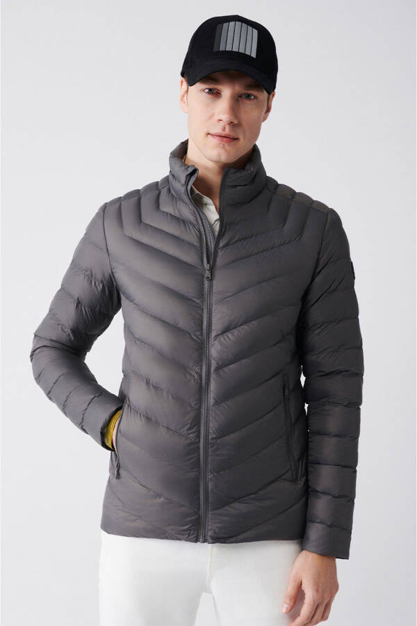 Men's Anthracite Puffer Jacket - 8