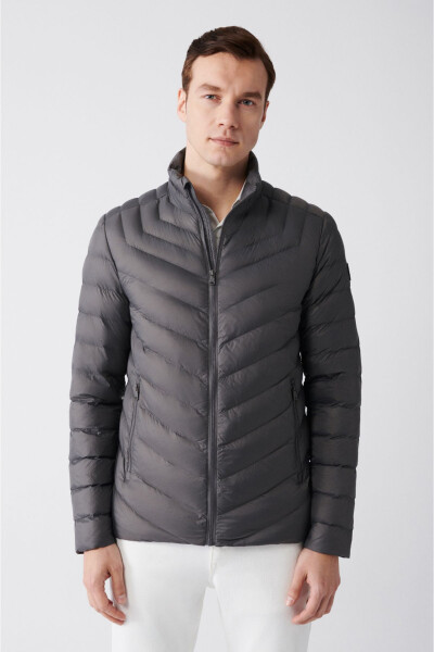 Men's Anthracite Puffer Jacket - 10