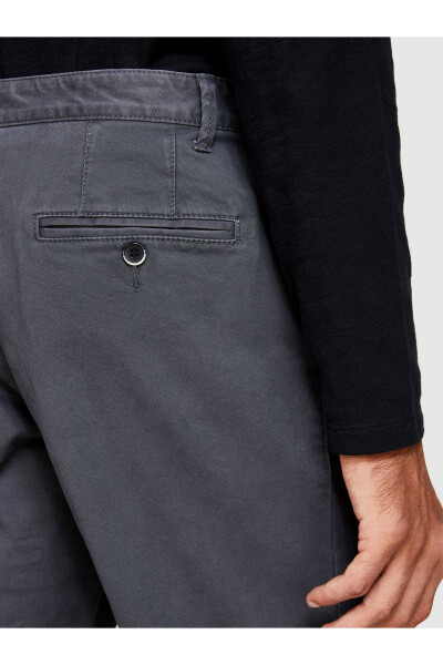 Men's Anthracite Slim Fit Vintage Effect Chino Pants - 6