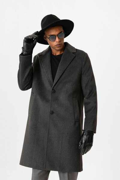 Men's anthracite textured coat - 1