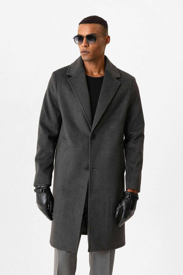 Men's anthracite textured coat - 2