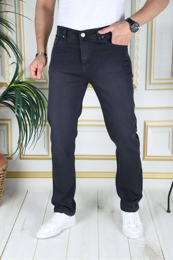 Men's Anthracite Top Pocket Reinforced Regular Fit Relaxed Fit Stretch Chino Linen/canvas Cotton Trousers - 6