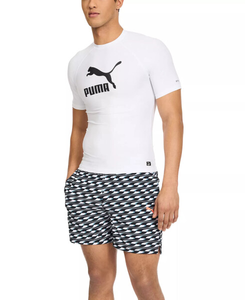 Men's Archive Performance-Fit Short-Sleeve Swim Shirt White - 1