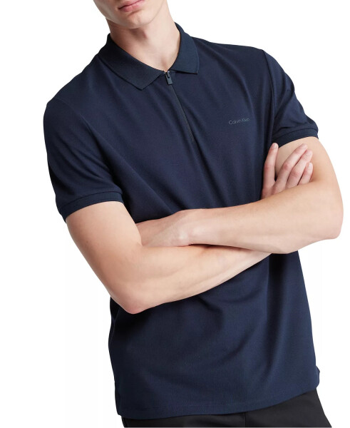 Men's Athletic Tech Zip Polo Shirt Dark Sapphire - 3