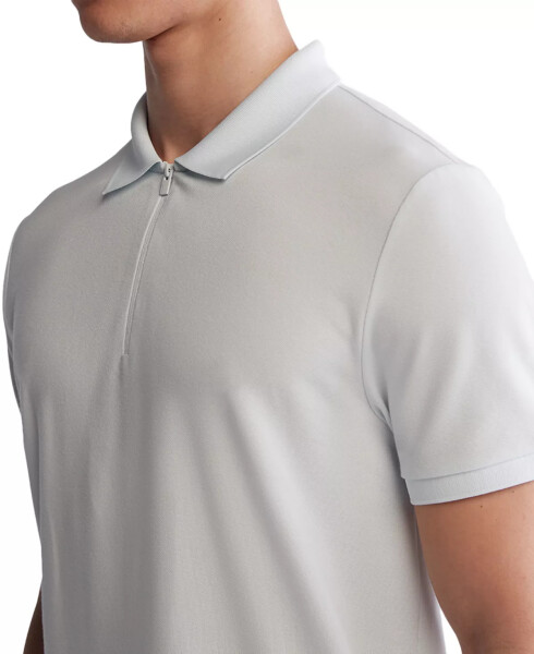 Men's Athletic Tech Zip Polo Shirt Skywriting - 3