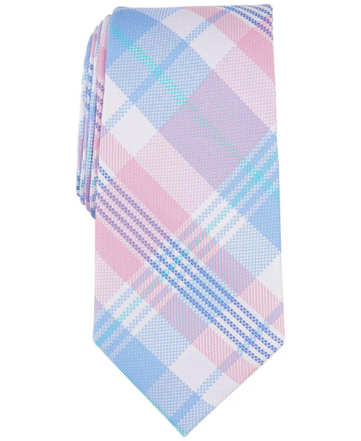 Men's Austine Plaid Tie, Created for Modazone Pink - 1