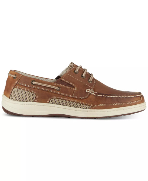 Men's Beacon Leather Casual Boat Shoe with NeverWet Dark Tan - 2