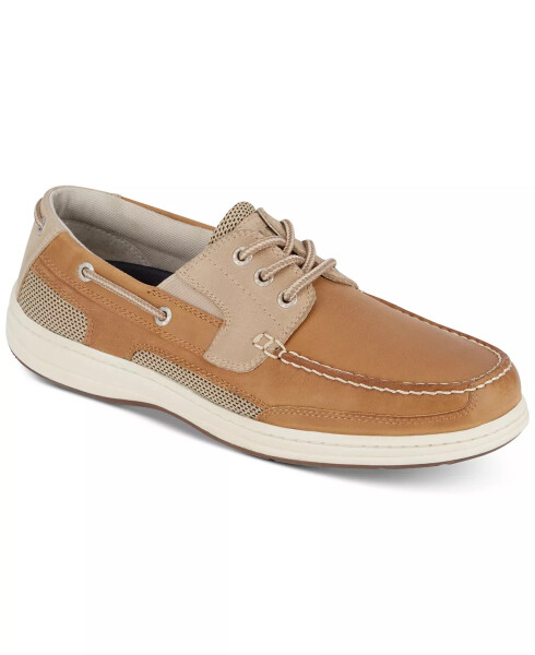 Men's Beacon Leather Casual Boat Shoe with NeverWet Tan - 1