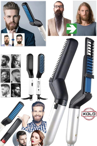 Men's Beard And Hair Straightening Comb Electric Beard Straightener Suitable For Daily Travel - 1