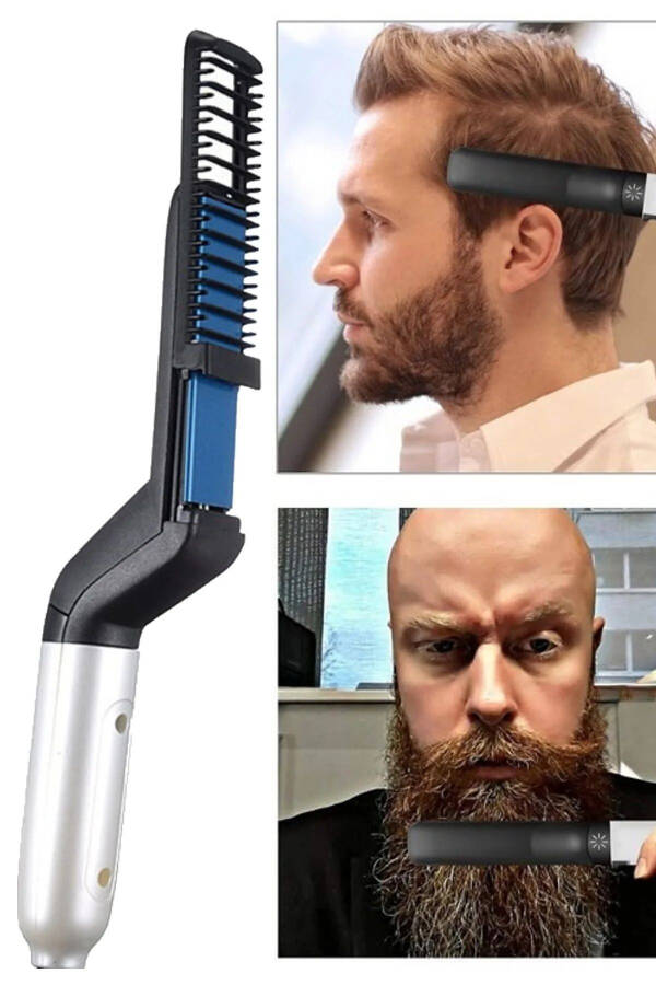 Men's Beard And Hair Straightening Comb Electric Beard Straightener Suitable For Daily Travel - 4