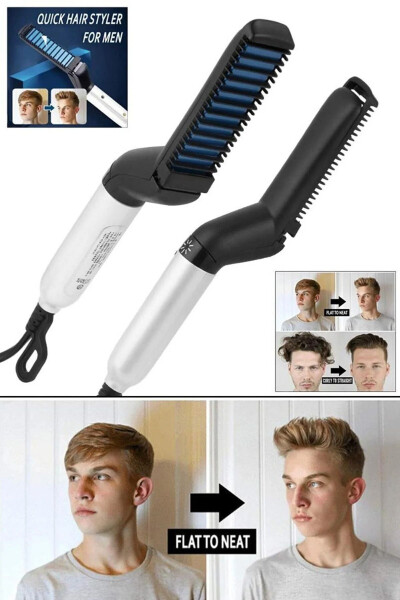 Men's Beard And Hair Straightening Comb Electric Beard Straightener Suitable For Daily Travel - 5